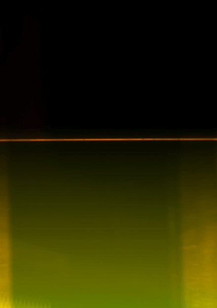 Black, yellow and green hues with orange stripe